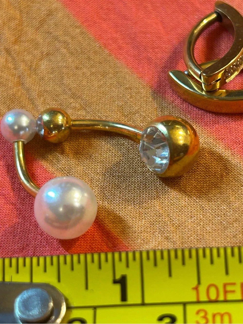 Bundle of 10 assorted gold Tone and Pearl belly button rings